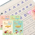 Set Of 4 Reusable Handwriting Kids Magic Book